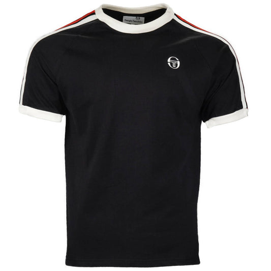 Sergio Tacchini Haddow Ringer Stripe Sleeve T Shirt Black