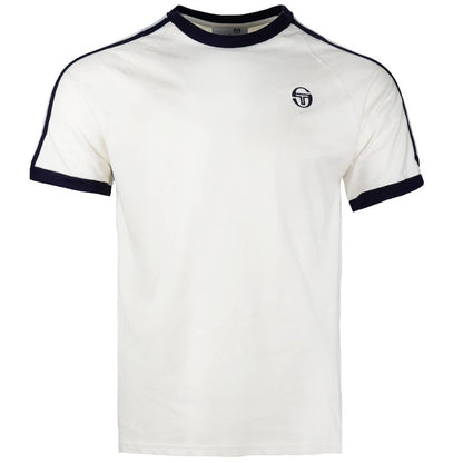 Sergio Tacchini Haddow Ringer Stripe Sleeve T Shirt Off White