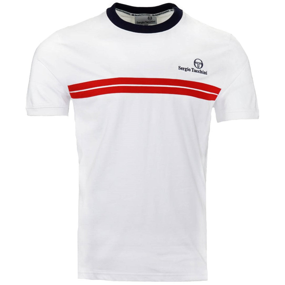 Sergio Tacchini Supermac T Shirt White / Navy / Red