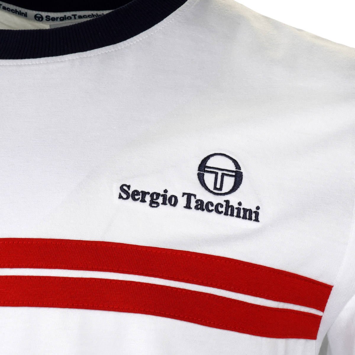 Sergio Tacchini Supermac T Shirt White / Navy / Red