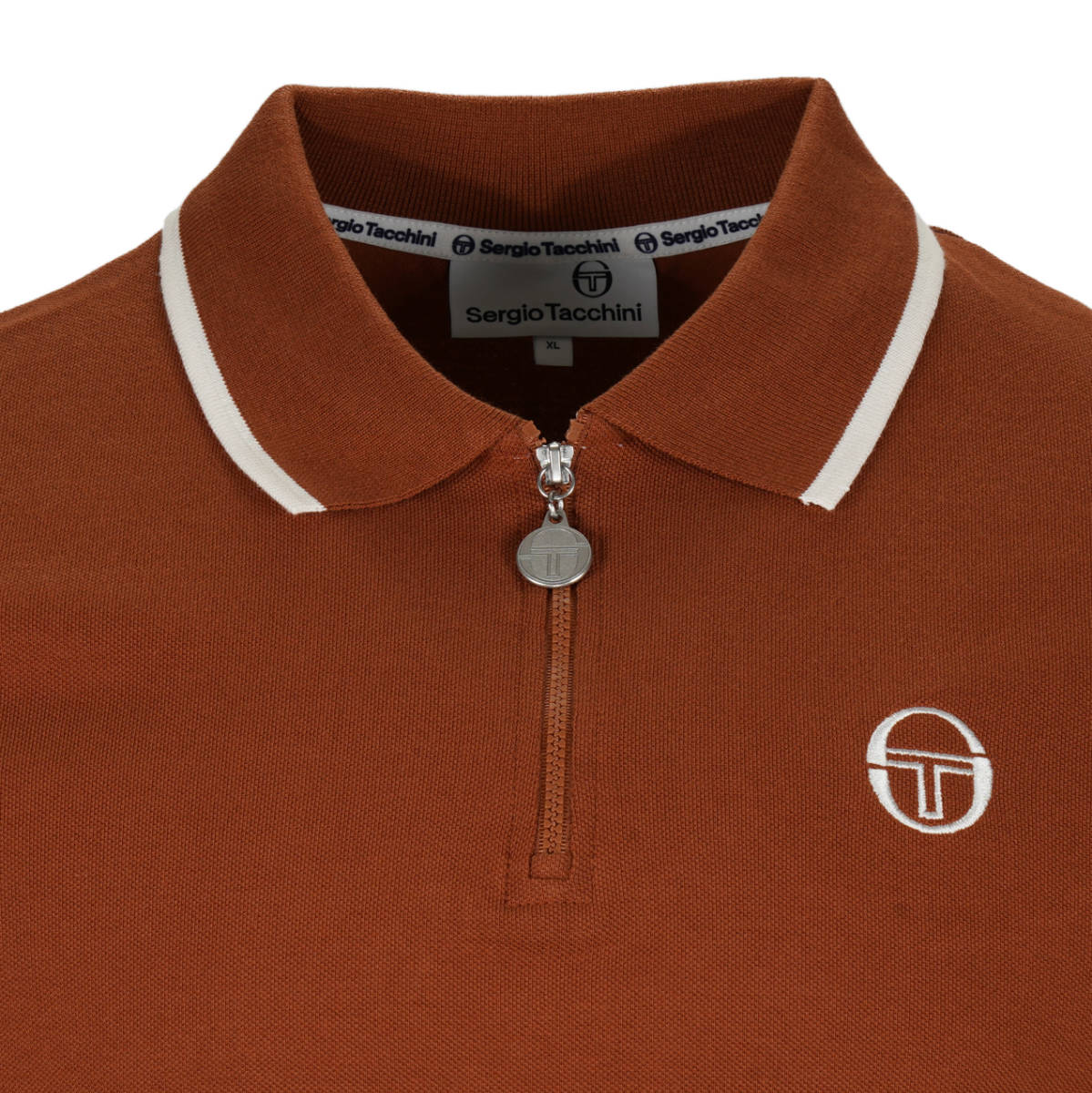 Sergio Tacchini New Iceberg Zip Neck Polo Shirt Tan