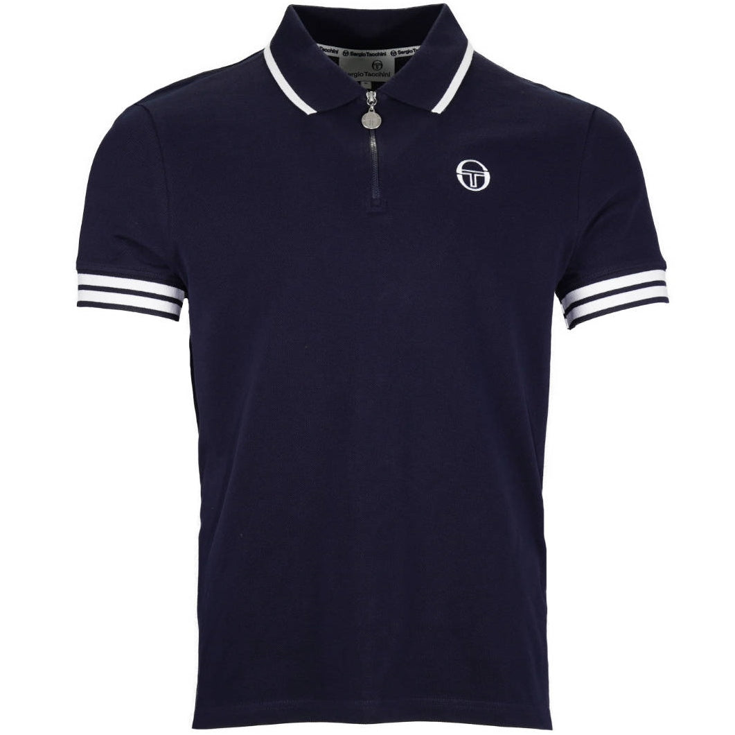 Sergio Tacchini New Iceberg Zip Neck Polo Shirt Navy