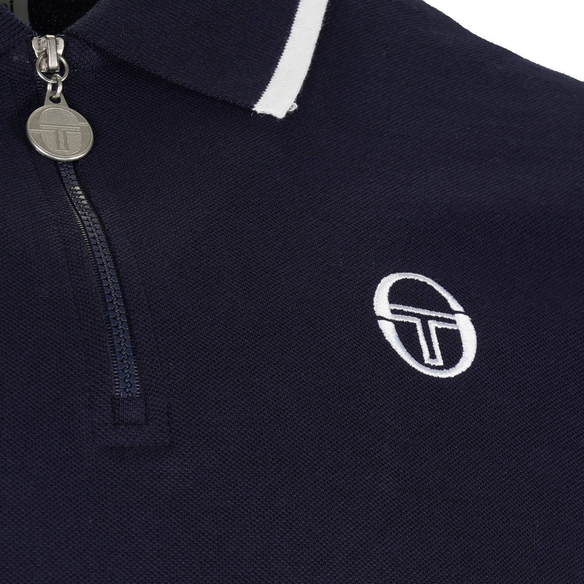 Sergio Tacchini New Iceberg Zip Neck Polo Shirt Navy