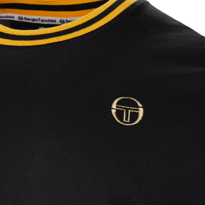 Sergio Tacchini Gardenia T Shirt Ringer T Shirt Black / Gold