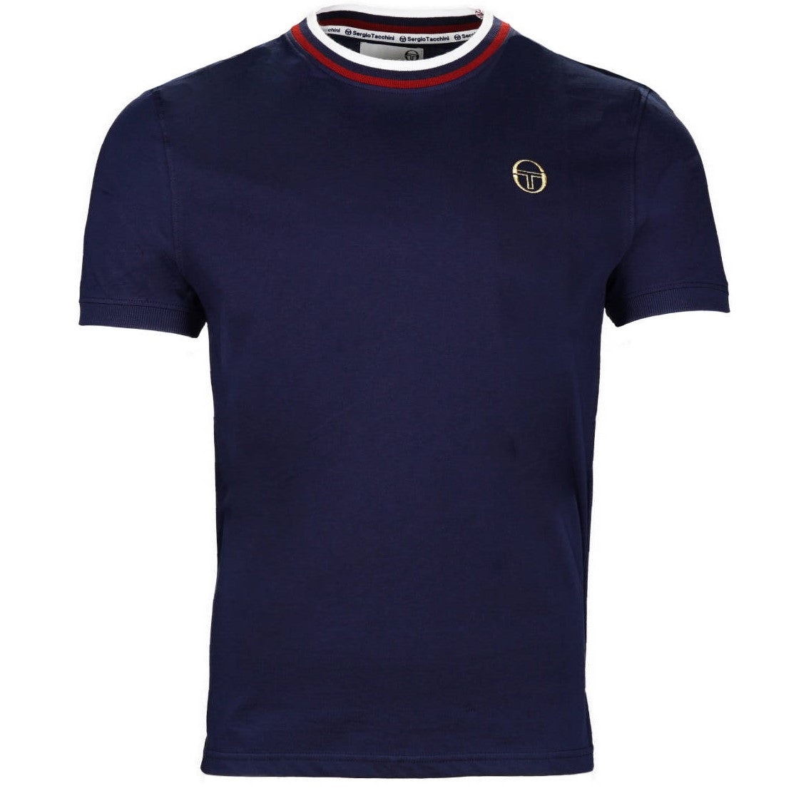 Sergio Tacchini Gardenia T Shirt Ringer T Shirt Navy Burg White