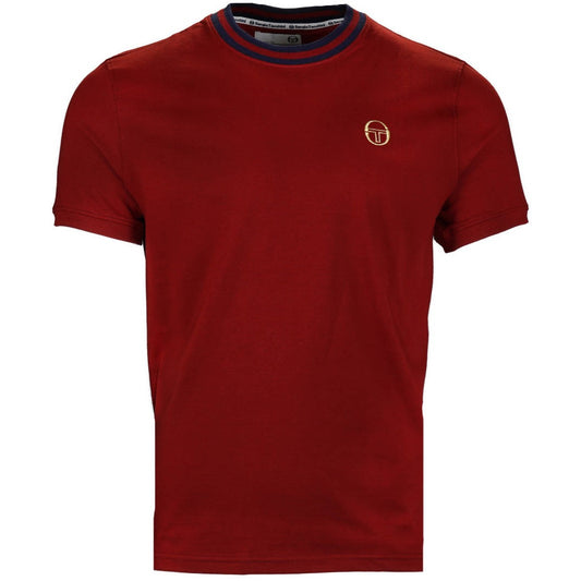 Sergio Tacchini Gardenia T Shirt Ringer T Shirt Burgundy / Navy