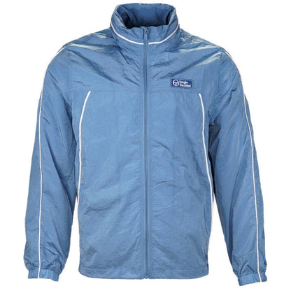 Sergio Tacchini Fiore Crinkle Nylon Hooded Windbreaker Blue