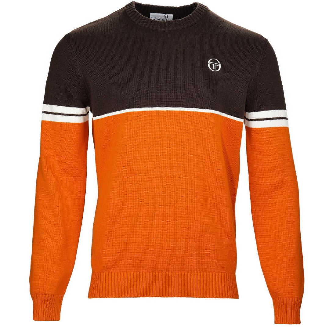 Sergio Tacchini Crew Neck Ski Jumper Brown / Orange