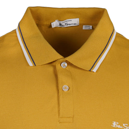 Ben Sherman Twin Tipped Pique Polo Shirt Sunflower