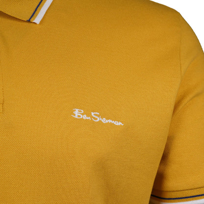 Ben Sherman Twin Tipped Pique Polo Shirt Sunflower