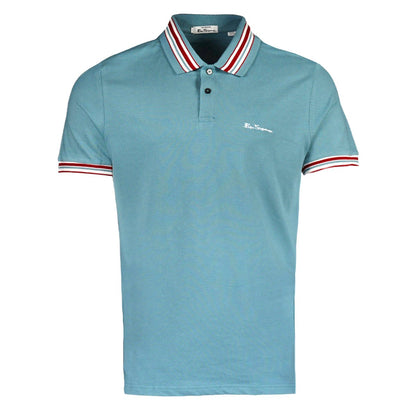 Ben Sherman Multi Stripe Collar Polo Shirt Petrol