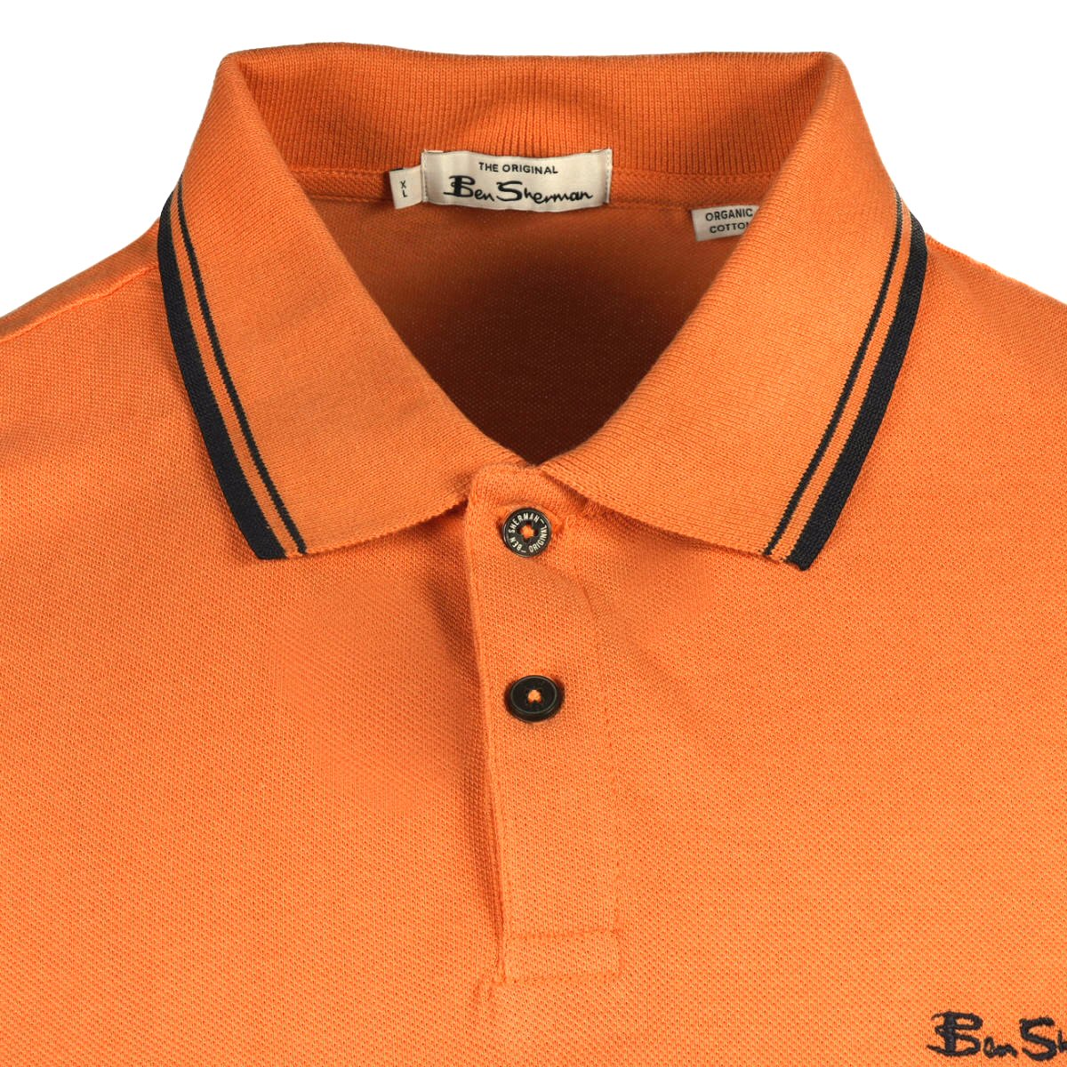 Ben Sherman Twin Tipped Pique Polo Shirt Copper Orange