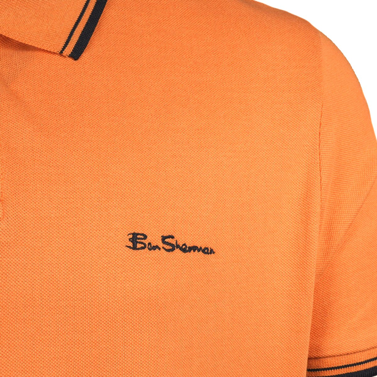 Ben Sherman Twin Tipped Pique Polo Shirt Copper Orange