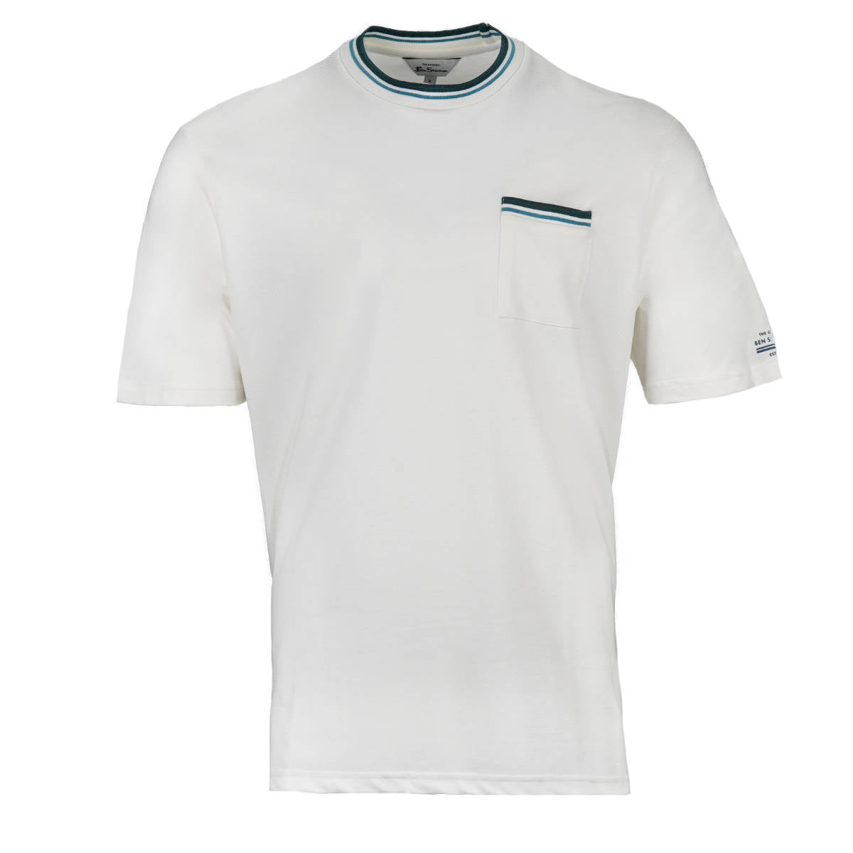 Ben Sherman Tipped Pique Pocket T-Shirt White