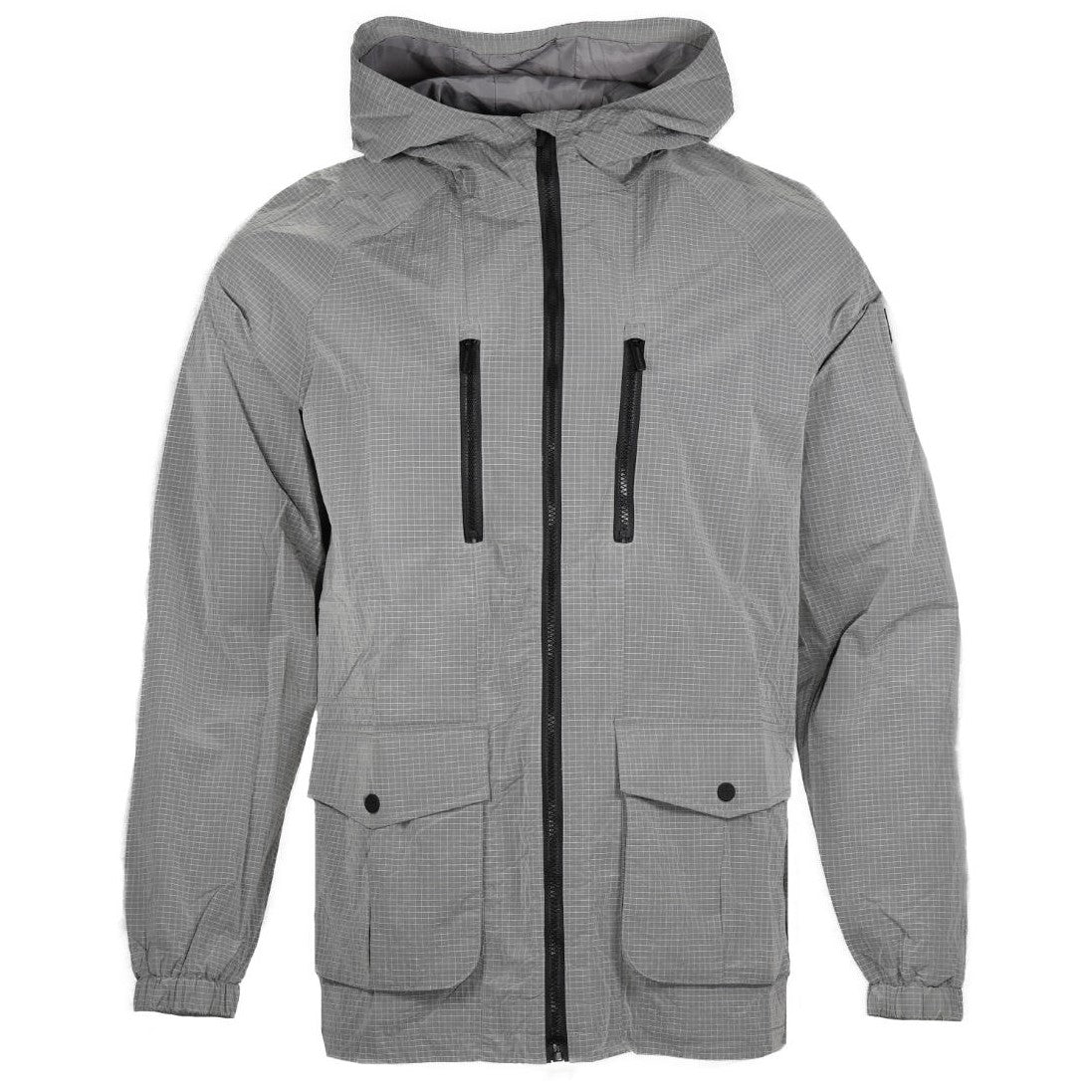 Terrace Cult Tessio Ripstop Hooded Jacket Mid Grey