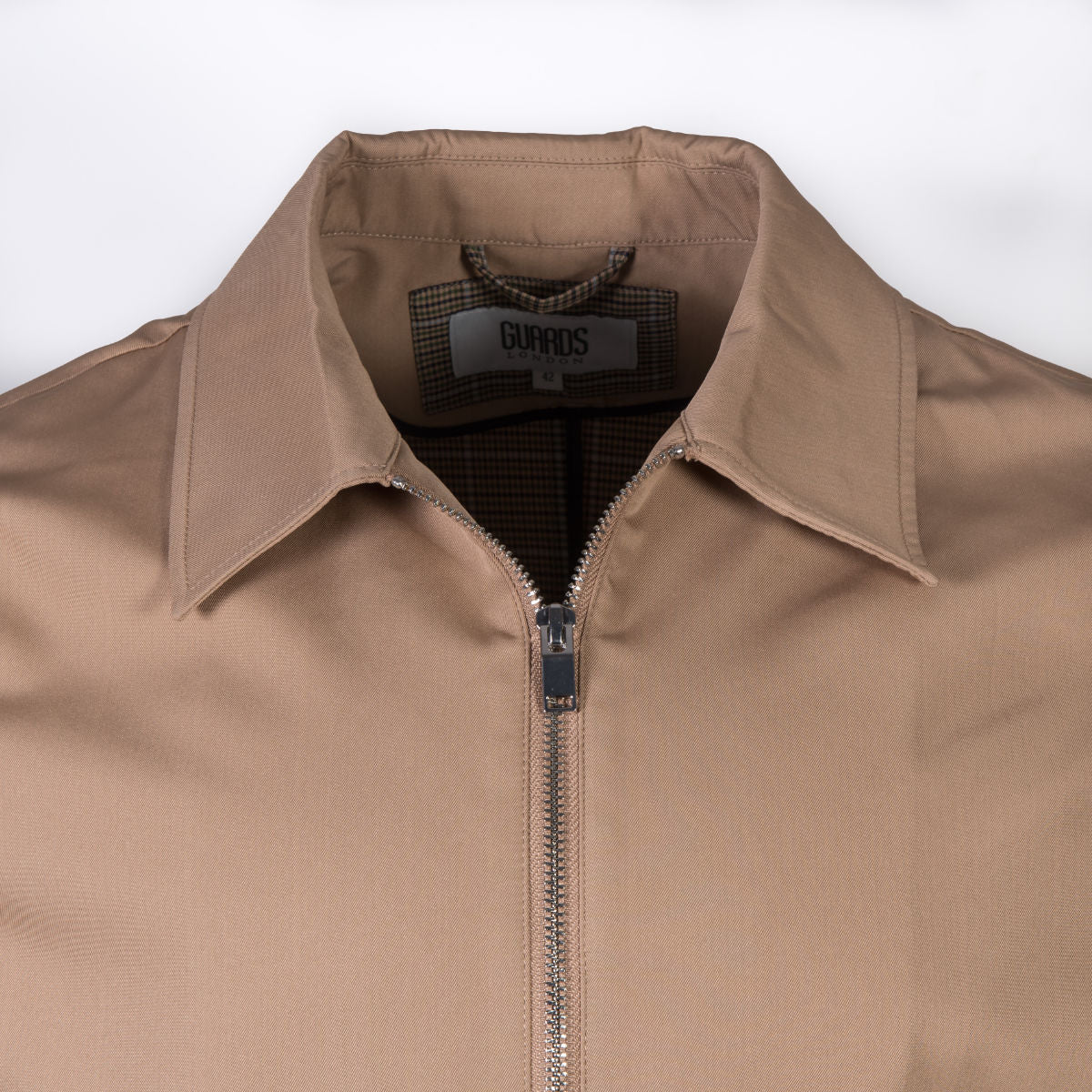 Guards London Check Lined Workwear Harrington Stone