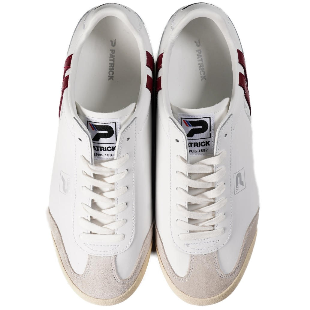 Patrick Liverpool Leather Trainer Off White / Burgundy