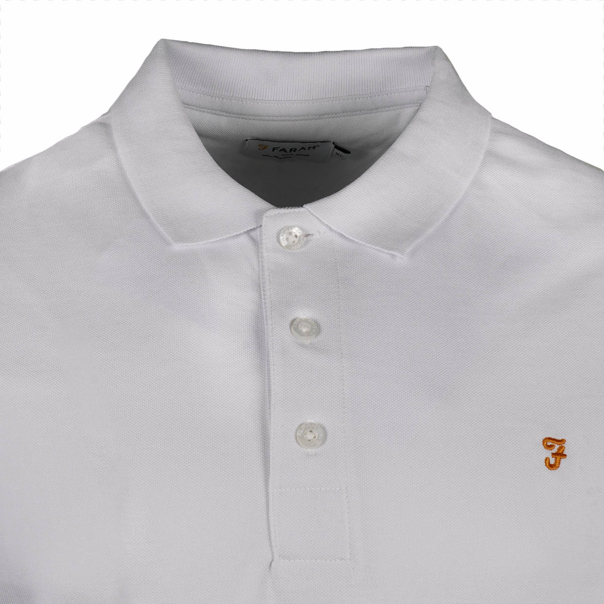 Farah Organic Cotton Pique Polo Shirt White