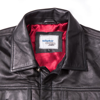 Adaptor Clothing Buttersoft Leather Trucker Jacket Wine