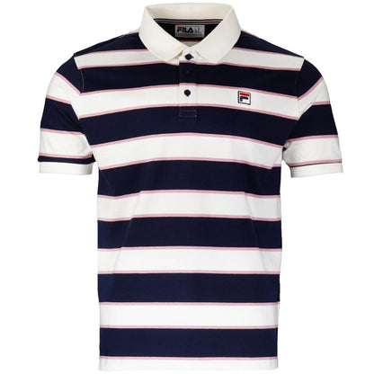 Fila Multi Stripe Pique Polo Shirt Off White / Navy / Pink