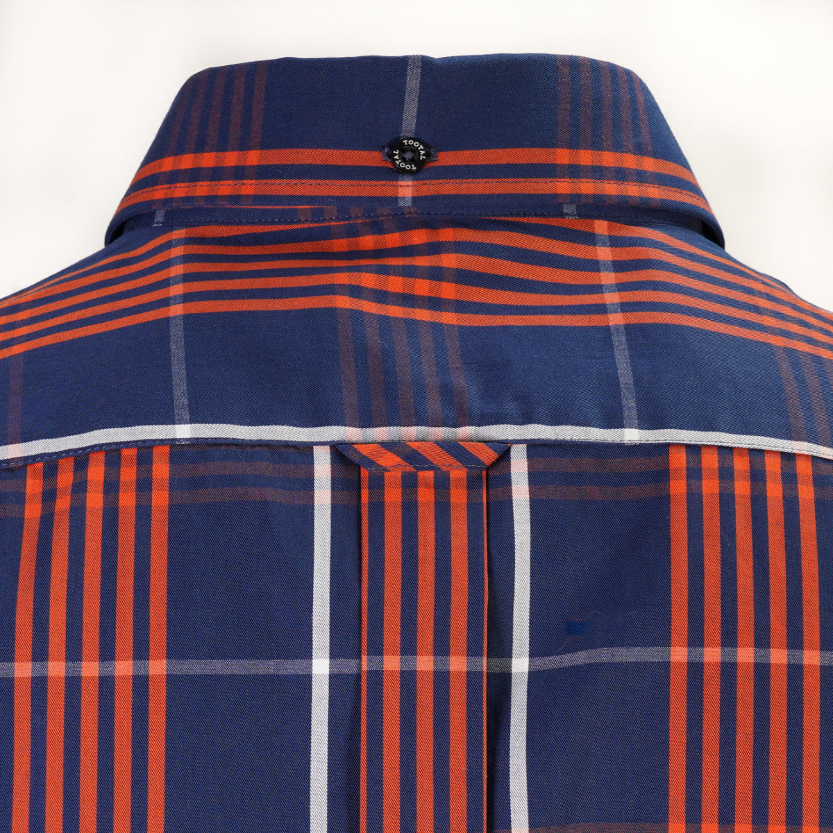 Tootal Short Sleeve Button Down Check Shirt Navy And Orange