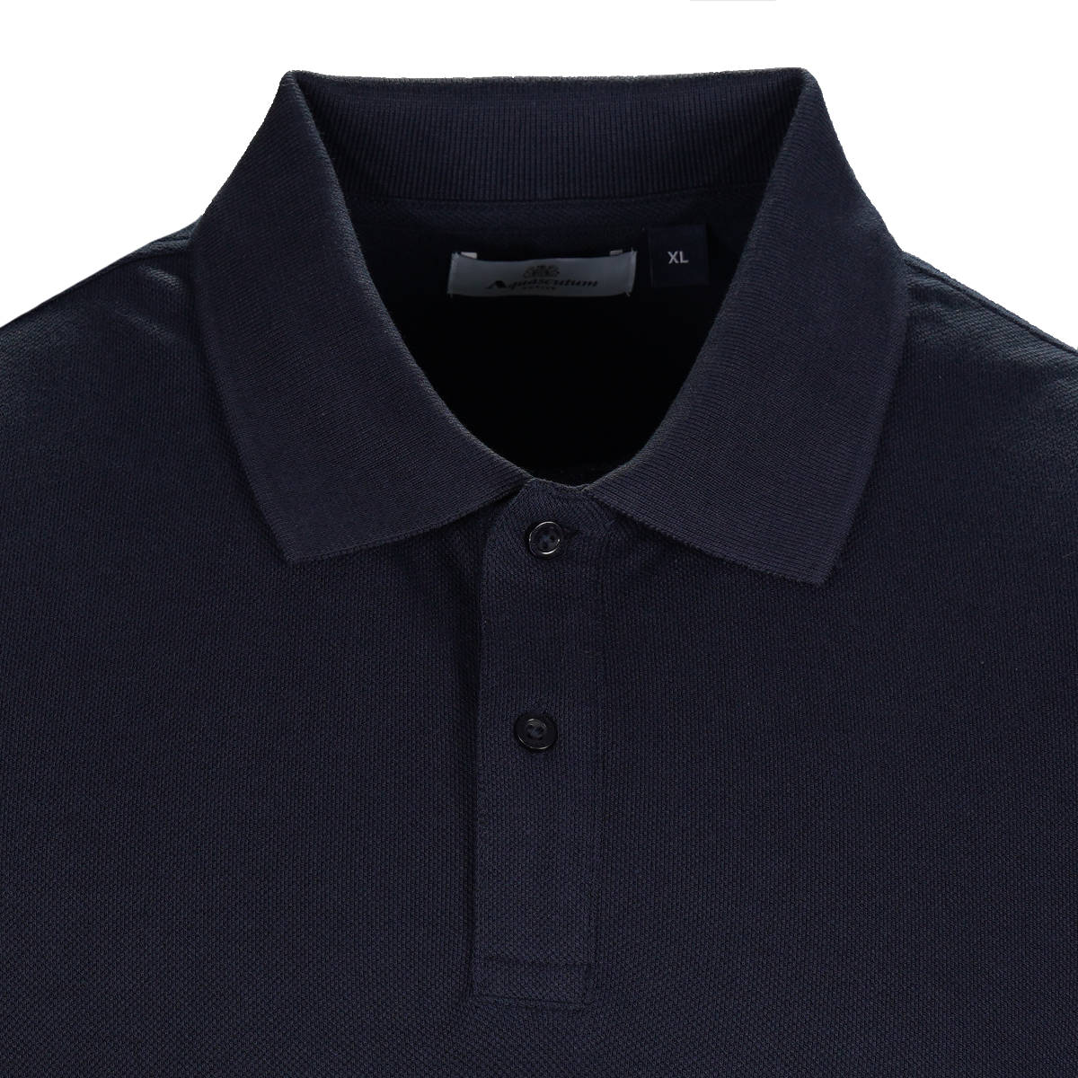 Aquascutum Active Club Check Band Polo Shirt Navy