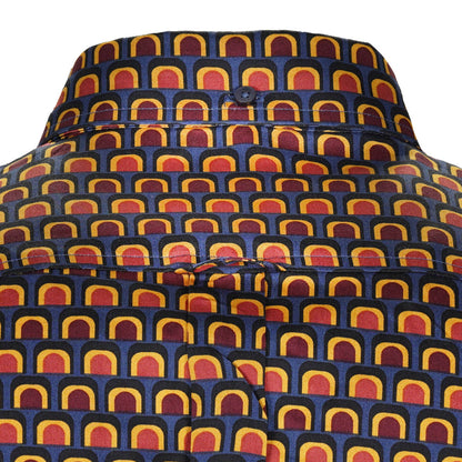 Ben Sherman Long Sleeve Retro Print Shirt Multi Colour