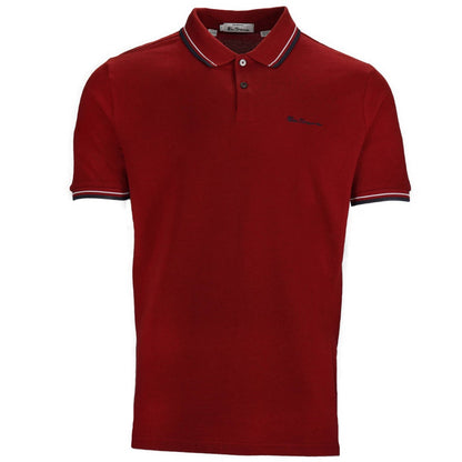 Ben Sherman Classic Tipped Polo Shirt Deep Red