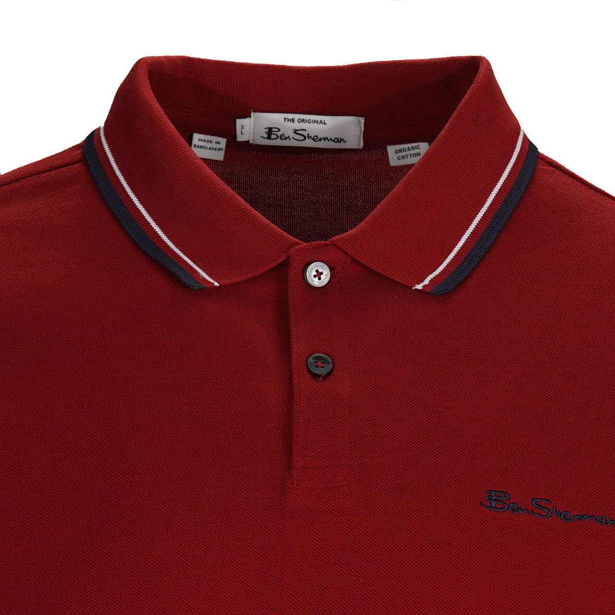 Ben Sherman Classic Tipped Polo Shirt Deep Red