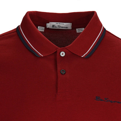 Ben Sherman Classic Tipped Polo Shirt Deep Red