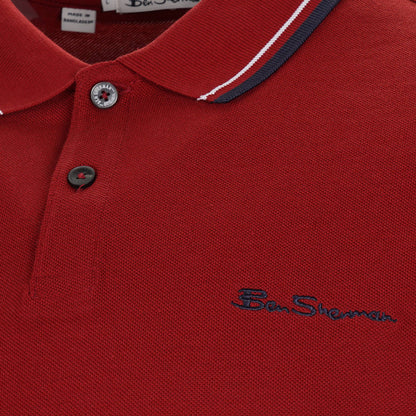 Ben Sherman Classic Tipped Polo Shirt Deep Red