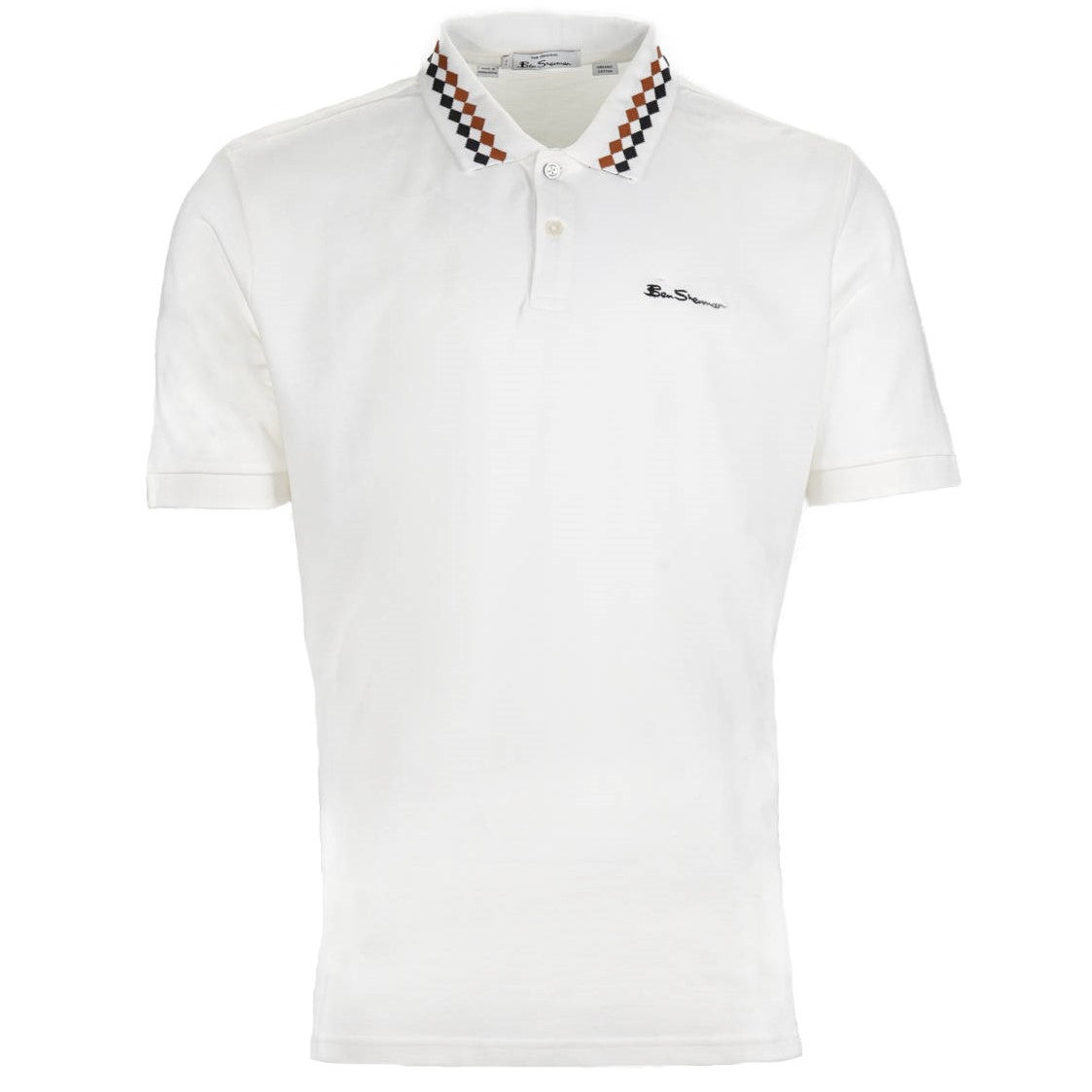 Ben Sherman Diamond Collar Polo Shirt Ecru