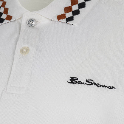 Ben Sherman Diamond Collar Polo Shirt Ecru