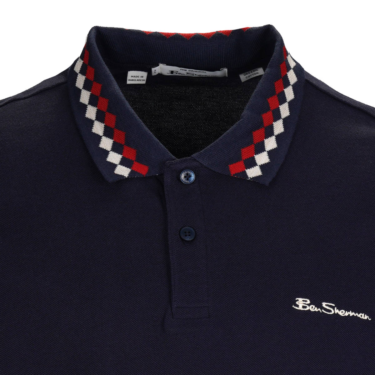 Ben Sherman Diamond Collar Polo Shirt Navy