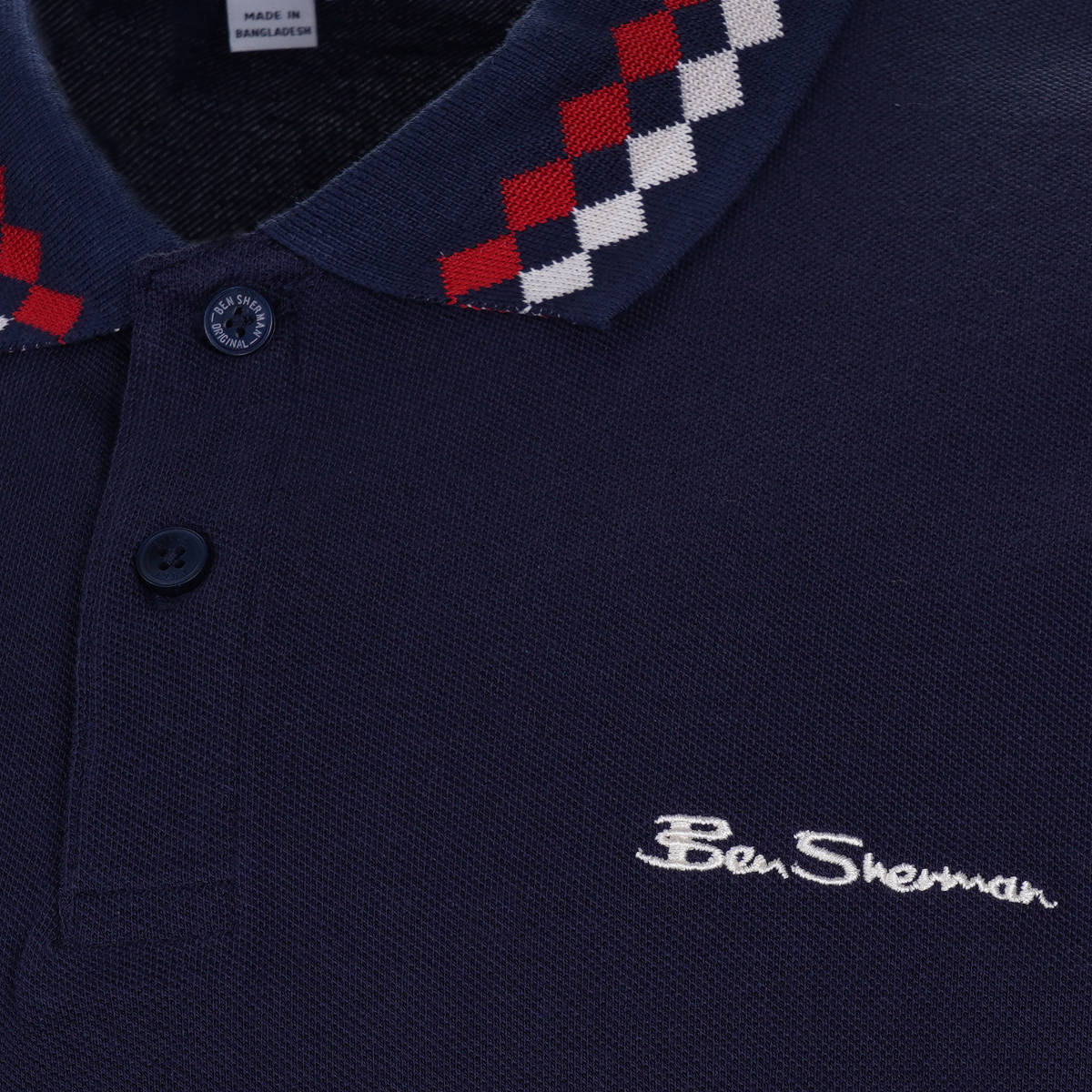 Ben Sherman Diamond Collar Polo Shirt Navy