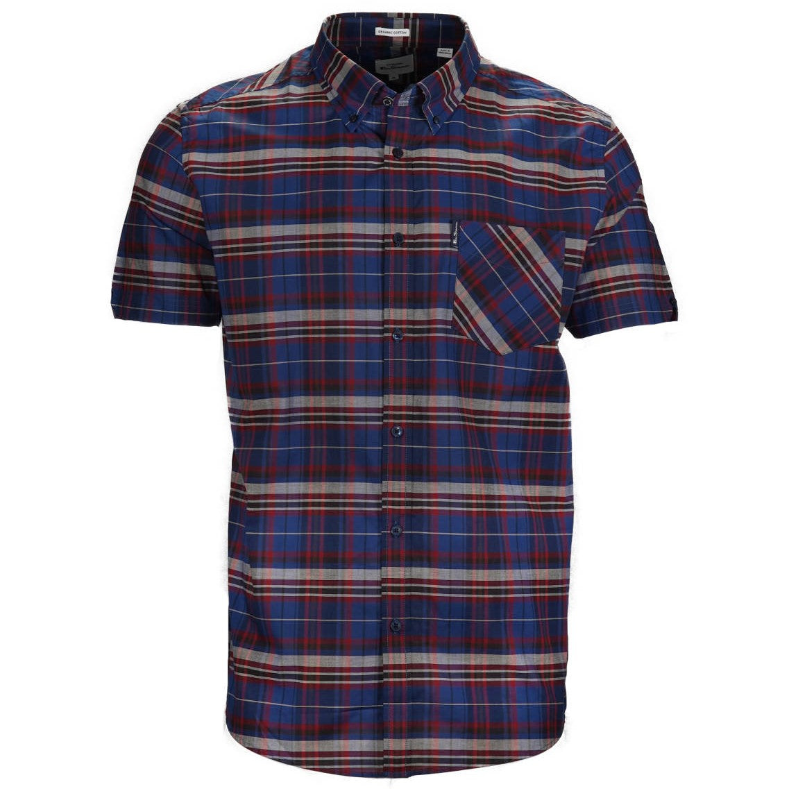 Ben Sherman Short Sleeve Classic Check Shirt Royal Red