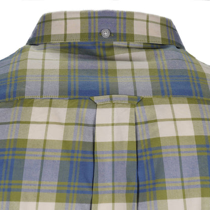 Farah Cotton Oxford Check Long Sleeve Shirt Blue and Green