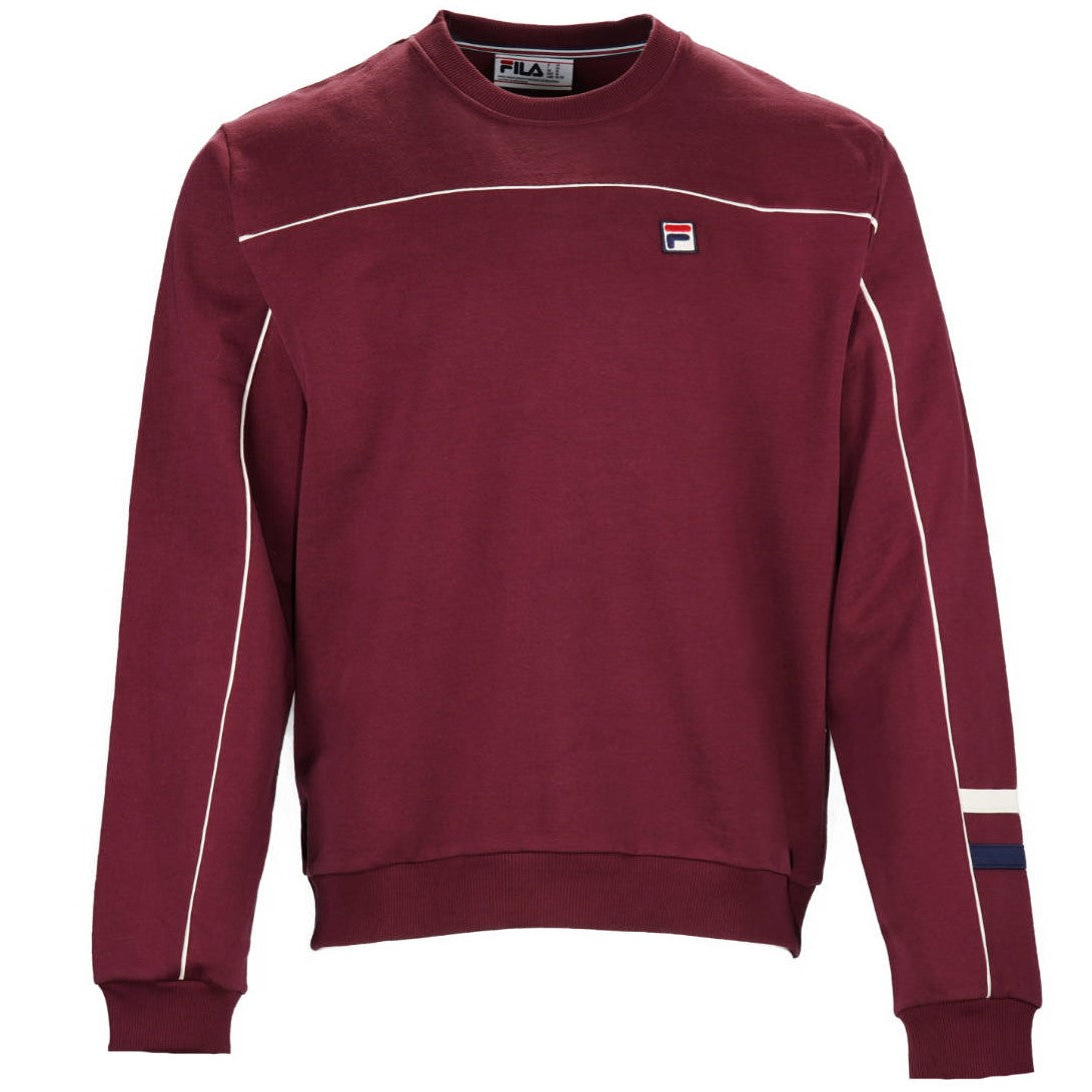 Fila Adam Crew Neck Cut And Sewn Sweatshirt Deep Wine