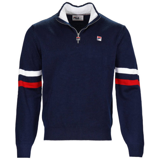 Fila Harrison 1/4 Zip Jumper Navy Red And White