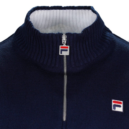 Fila Harrison 1/4 Zip Jumper Navy Red And White