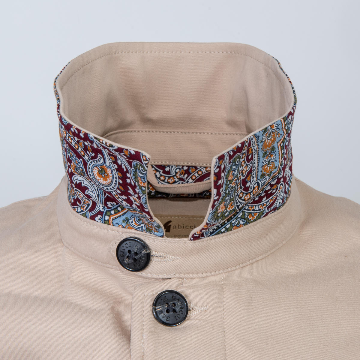 Gabicci Vintage Paisley Lined Raincoat Light Stone