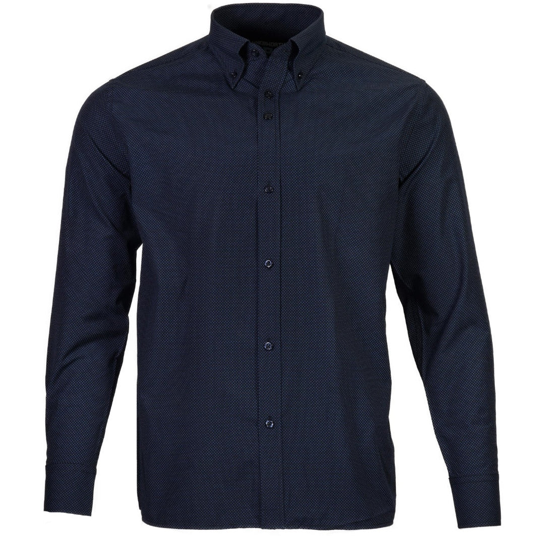 Knebworth Clothing Micro Pin Dot Print Button Down Shirt Navy