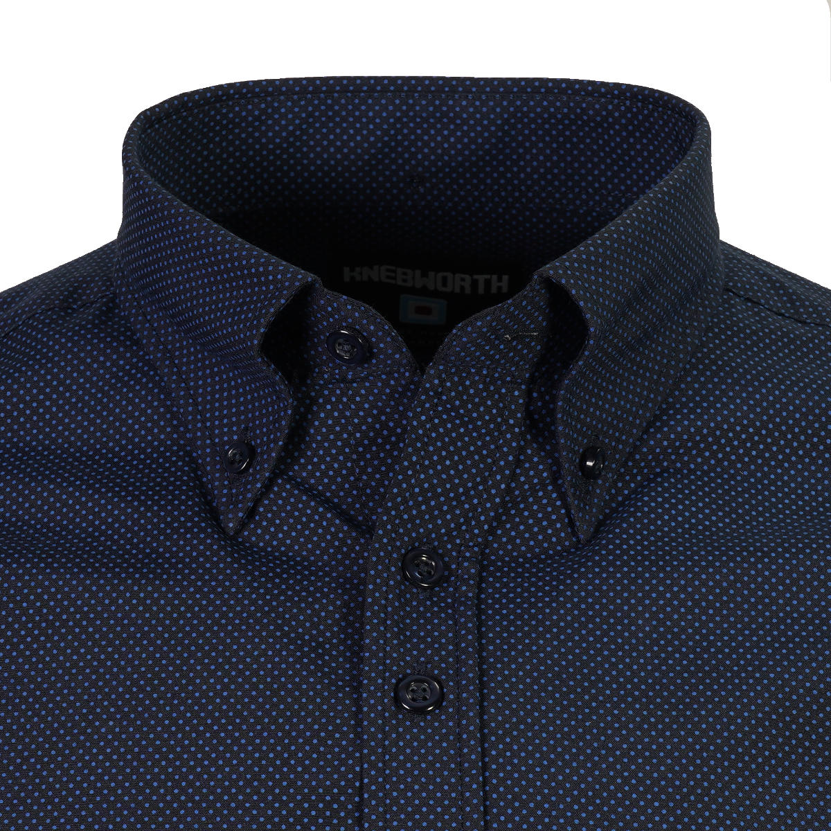 Knebworth Clothing Micro Pin Dot Print Button Down Shirt Navy