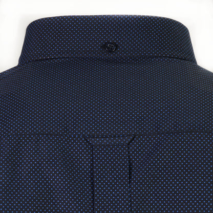 Knebworth Clothing Micro Pin Dot Print Button Down Shirt Navy