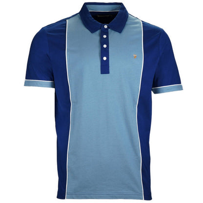 Farah Cotton Jersey Polo Shirt Mid Blue