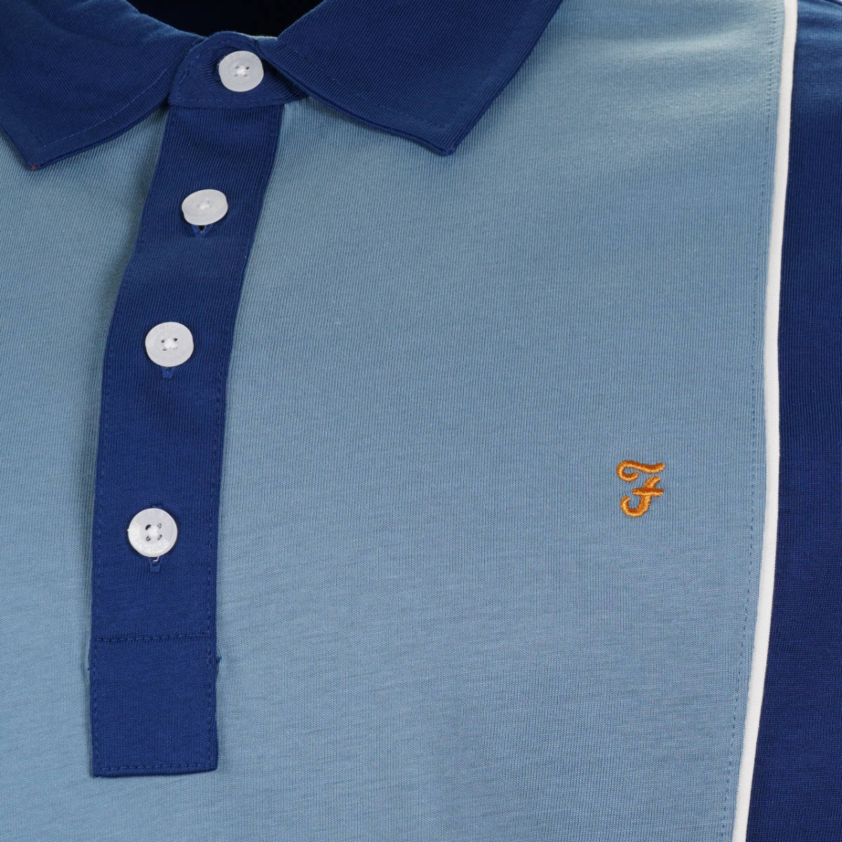 Farah Cotton Jersey Polo Shirt Mid Blue