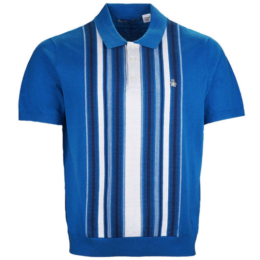 Original Penguin Super Soft Cotton Jacquard Knit Polo Shirt Bright Blue