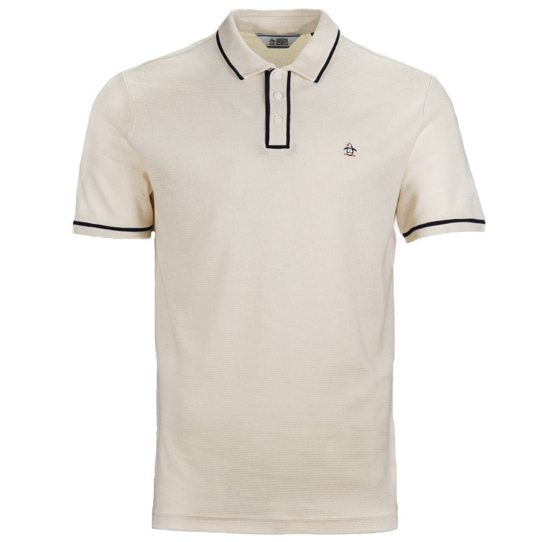 Original Penguin Airtex Fine Gauge Knit Polo Shirt Stone