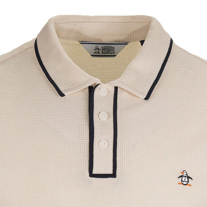 Original Penguin Airtex Fine Gauge Knit Polo Shirt Stone