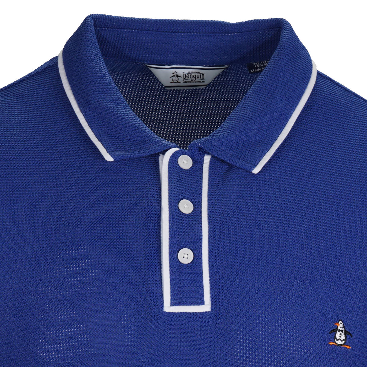 Original Penguin Airtex Fine Gauge Knit Polo Shirt Royal Blue